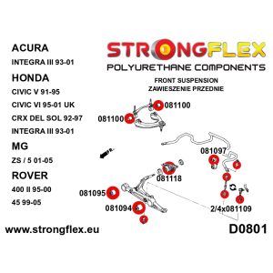 Strongflex Honda Civic Complete ophangrubberset SPORT – 086250A