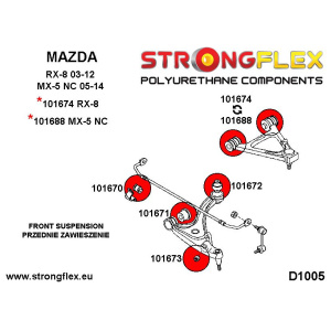 Strongflex Mazda MX-5 Vooras bovenste draagarm rubber – 101688B