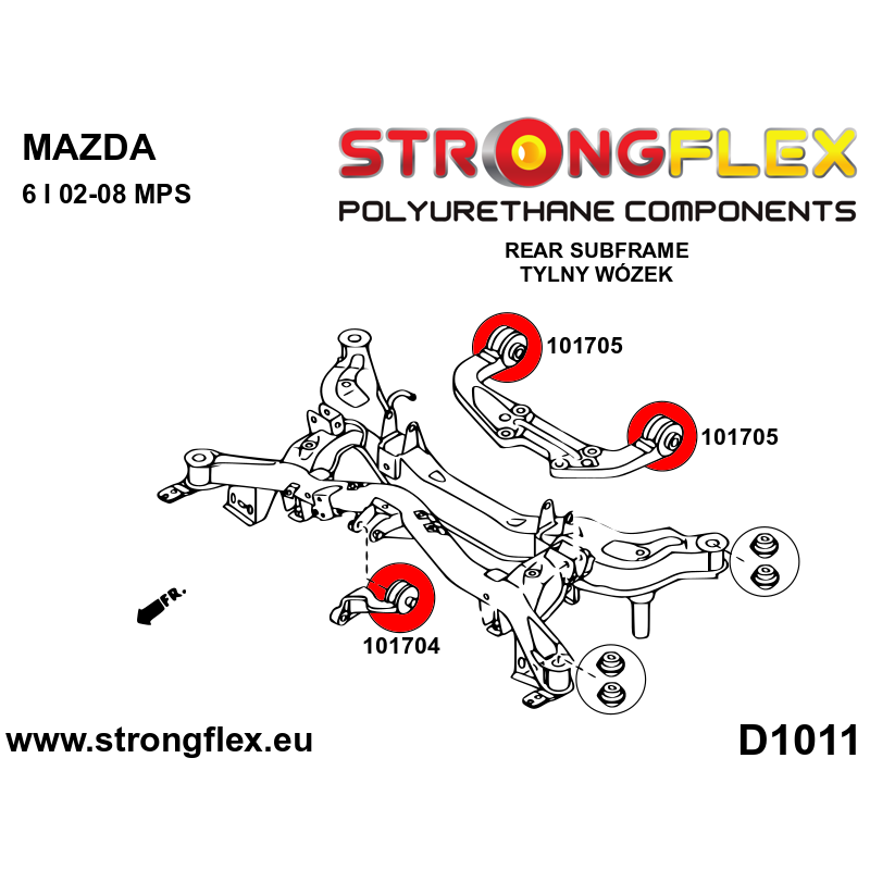 Strongflex Mazda 6 Achterste differentieelrubber - voor SPORT – 101704A 2 Strongflex Mazda 6 Achterste differentieelrubber - voor SPORT – 101704A - Image 2