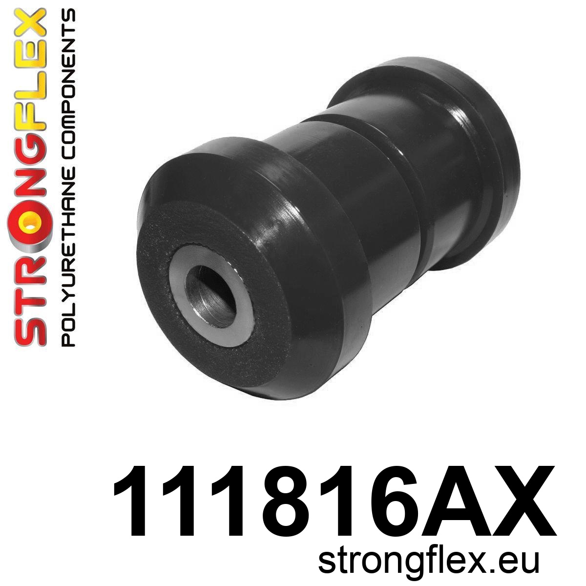 Strongflex Mercedes C-Klasse / E-Klasse / SL Vooras onderste draagarmrubber SPORT ZWART – 111816AX 1 Strongflex Mercedes C-Klasse / E-Klasse / SL Vooras onderste draagarmrubber SPORT ZWART – 111816AX
