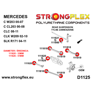 Strongflex Mercedes C-Klasse / CLC / CLK Achterste stabilisatorrubber – 111860B