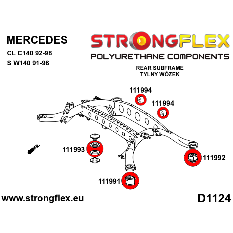 Strongflex Mercedes CL / E-Klasse / S-Klasse Achterste differentieel – voorste rubber ZWART – 111993BX 2 Strongflex Mercedes CL / E-Klasse / S-Klasse Achterste differentieel – voorste rubber ZWART – 111993BX – Bild 2
