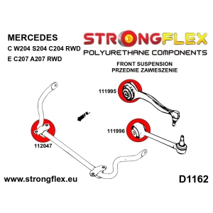 Strongflex Mercedes C-Klasse / E-Klasse / SLK Vooras draagarm rubber voor SPORT ZWART – 111995AX