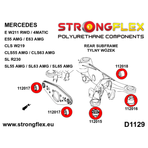 Strongflex Mercedes CLS / E-Klasse / SL Achteras-subframe rubber voor SPORT – 112015A