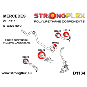Strongflex Mercedes CL / S-Klasse / SL Voorwielophanging - achterste rubber SPORT – 112021A