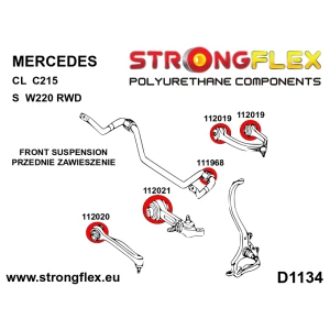 Strongflex Mercedes CL / S-Klasse / SL Voorwielophanging - achterste rubber SPORT – 112021A