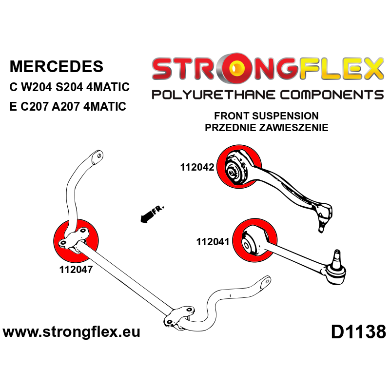 Strongflex Mercedes C-Klasse / CLS / E-Klasse Draagarmrubber voor onder – 112041B 2 Strongflex Mercedes C-Klasse / CLS / E-Klasse Draagarmrubber voor onder – 112041B – Bild 2