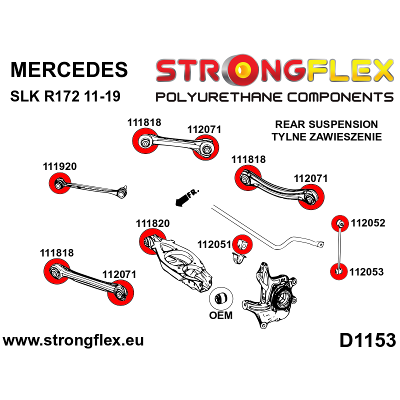 Strongflex Mercedes SLK Achteras buitenste draagarm rubber SPORT – 112071A 2 Strongflex Mercedes SLK Achteras buitenste draagarm rubber SPORT – 112071A – Bild 2
