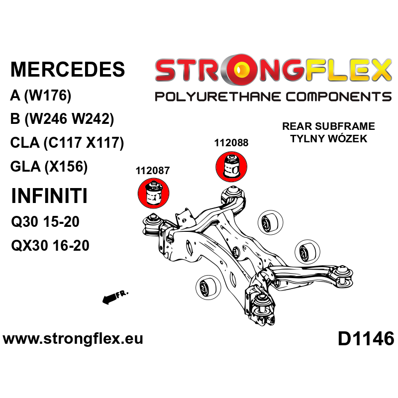 Strongflex Infiniti / Mercedes Achteras-subframe rubber voor – 112087B 2 Strongflex Infiniti / Mercedes Achteras-subframe rubber voor – 112087B – Image 2