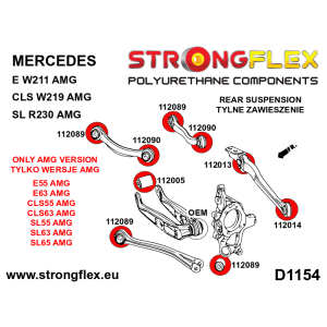 Strongflex Mercedes CLS / E-Klasse / SL Achterste draagarmrubber SPORT – 112089A