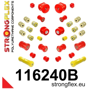 Strongflex Mercedes C-Klasse / CLK / SLK Polyurethaan rubberset voor- en achteras – 116240B