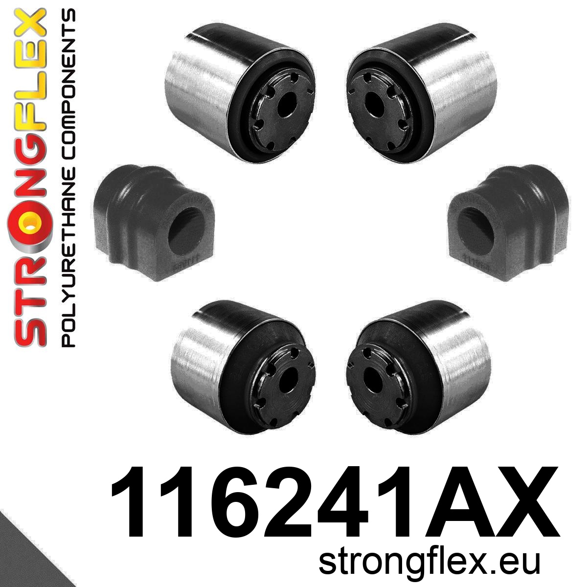 Strongflex Mercedes CLK / Classe C Kit de silentblocs de suspension avant SPORT NOIR – 116241AX 3 Strongflex Mercedes CLK / Classe C Kit de silentblocs de suspension avant SPORT NOIR – 116241AX