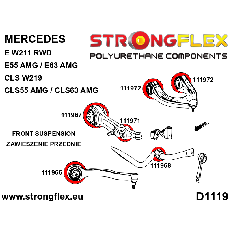 Strongflex Mercedes CLS / E-Klasse Voorwielophangingsrubberset – 116246B 2 Strongflex Mercedes CLS / E-Klasse Voorwielophangingsrubberset – 116246B – Image 2