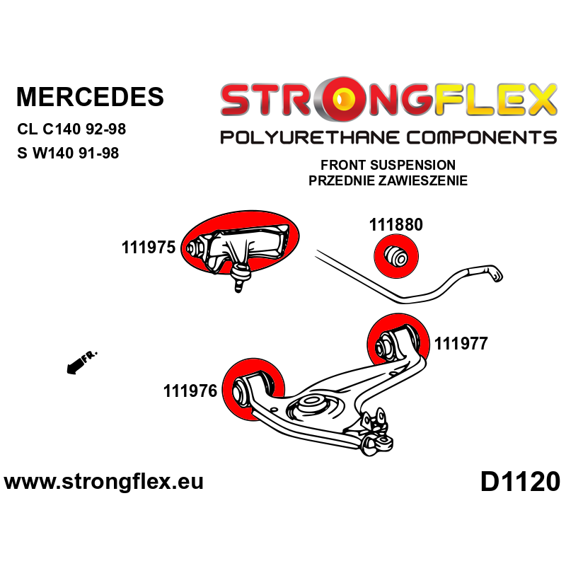 Strongflex Mercedes CL / S-Klasse Voorwielophangingsset – 116248B 2 Strongflex Mercedes CL / S-Klasse Voorwielophangingsset – 116248B - Afbeelding 2