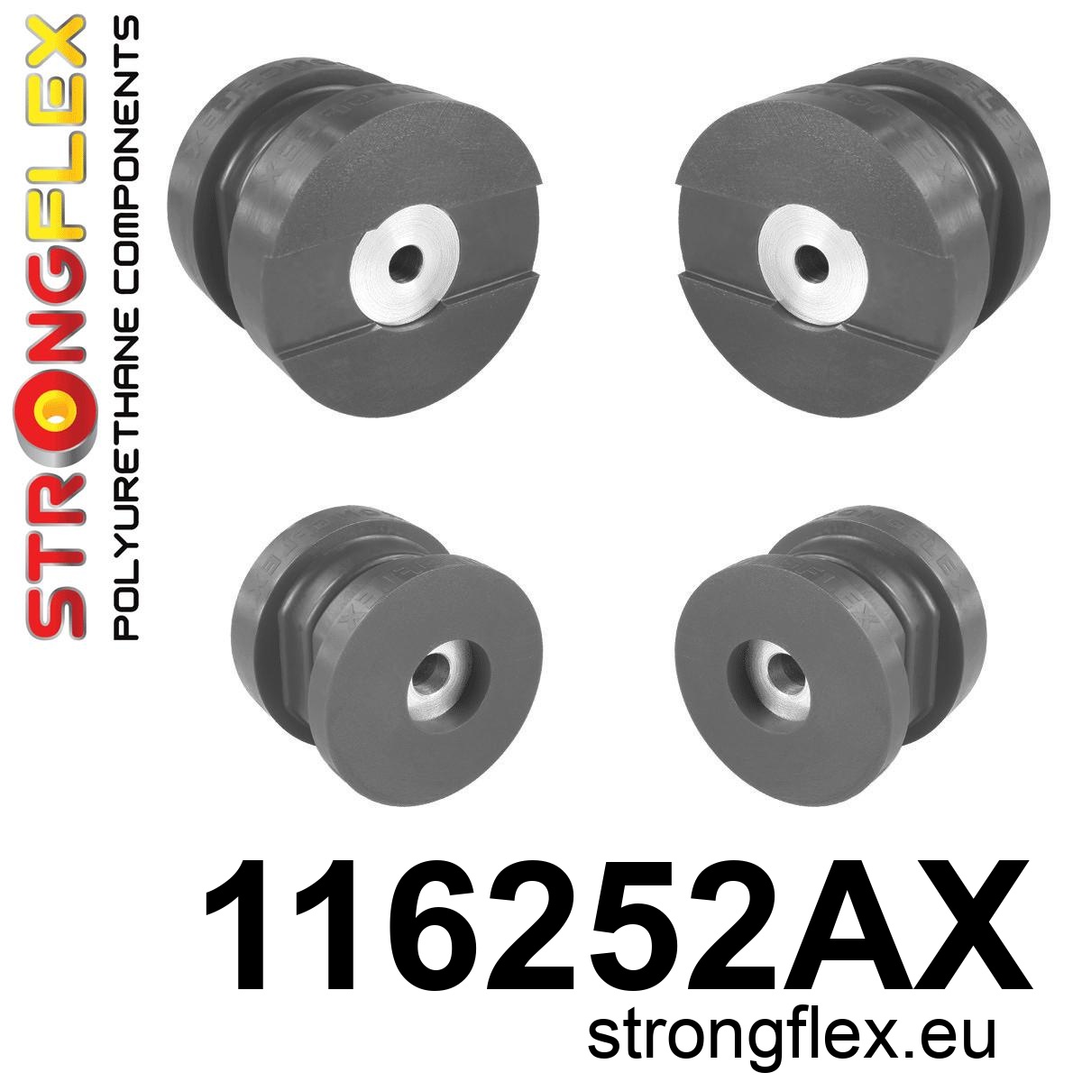 Strongflex Mercedes CL / S-Klasse Achteras-subframe rubberset SPORT ZWART – 116252AX 3 Strongflex Mercedes CL / S-Klasse Achteras-subframe rubberset SPORT ZWART – 116252AX