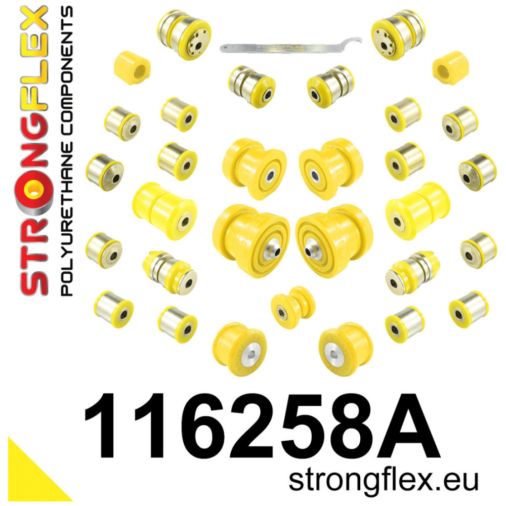 Strongflex Mercedes C-Class / E-Class Complete suspension bush kit SPORT – 116258A