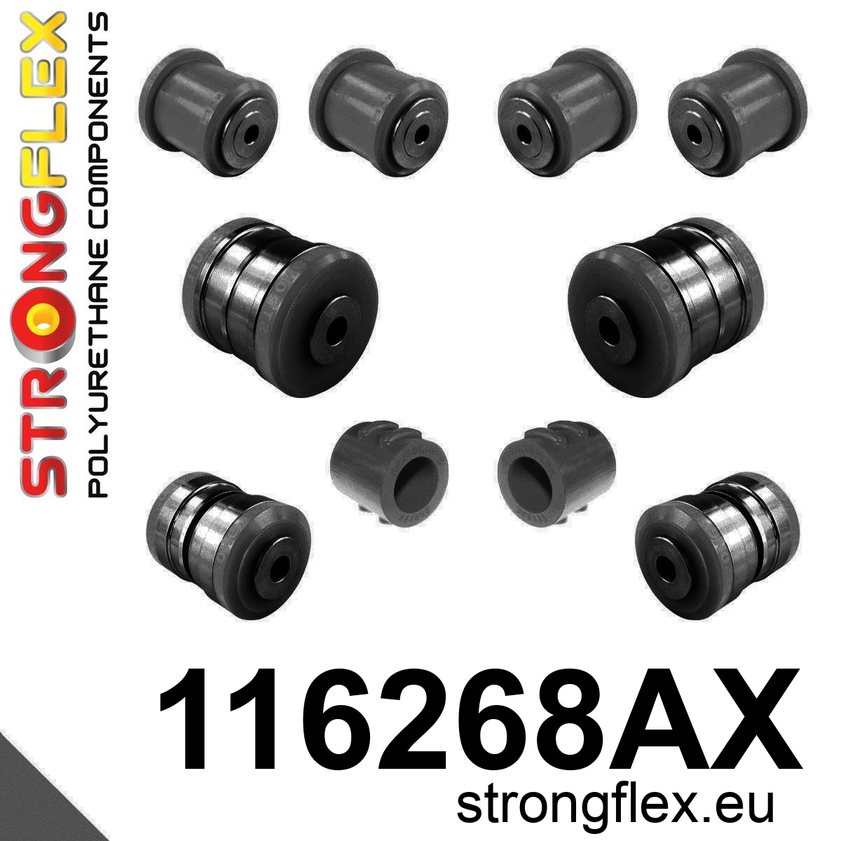 Strongflex Mercedes CL / S-Klasse Vooras rubberset SPORT ZWART – 116268AX 3 Strongflex Mercedes CL / S-Klasse Vooras rubberset SPORT ZWART – 116268AX