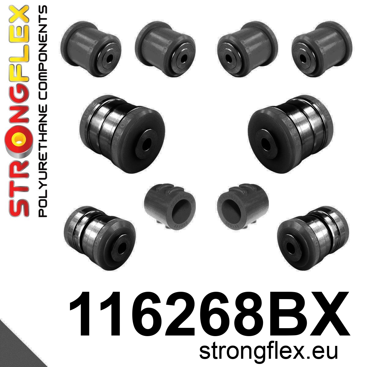 Strongflex Mercedes CL / S-Klasse Vooras rubberset ZWART – 116268BX 3 Strongflex Mercedes CL / S-Klasse Vooras rubberset ZWART – 116268BX