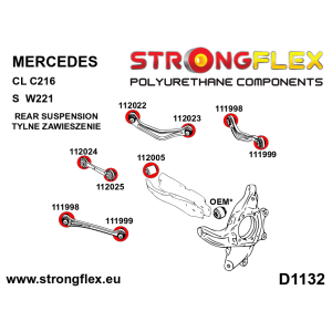 116269a Komplettes Fahrwerk Buchsen Kit Sport Polyurethan Driften Motorsport Mercedes Cl C216 Rwd Klasse S W221 1