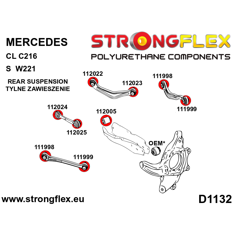 Strongflex Mercedes CL / S-Klasse Complete ophangrubberset SPORT ZWART – 116269AX 1 Strongflex Mercedes CL / S-Klasse Complete ophangrubberset SPORT ZWART – 116269AX