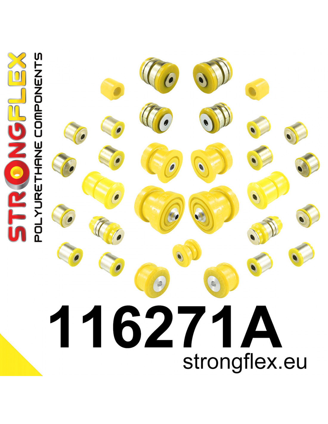 Strongflex Mercedes C-Klasse / E-Klasse Complete ophangrubberset SPORT – 116271A 1 Strongflex Mercedes C-Klasse / E-Klasse Complete ophangrubberset SPORT – 116271A