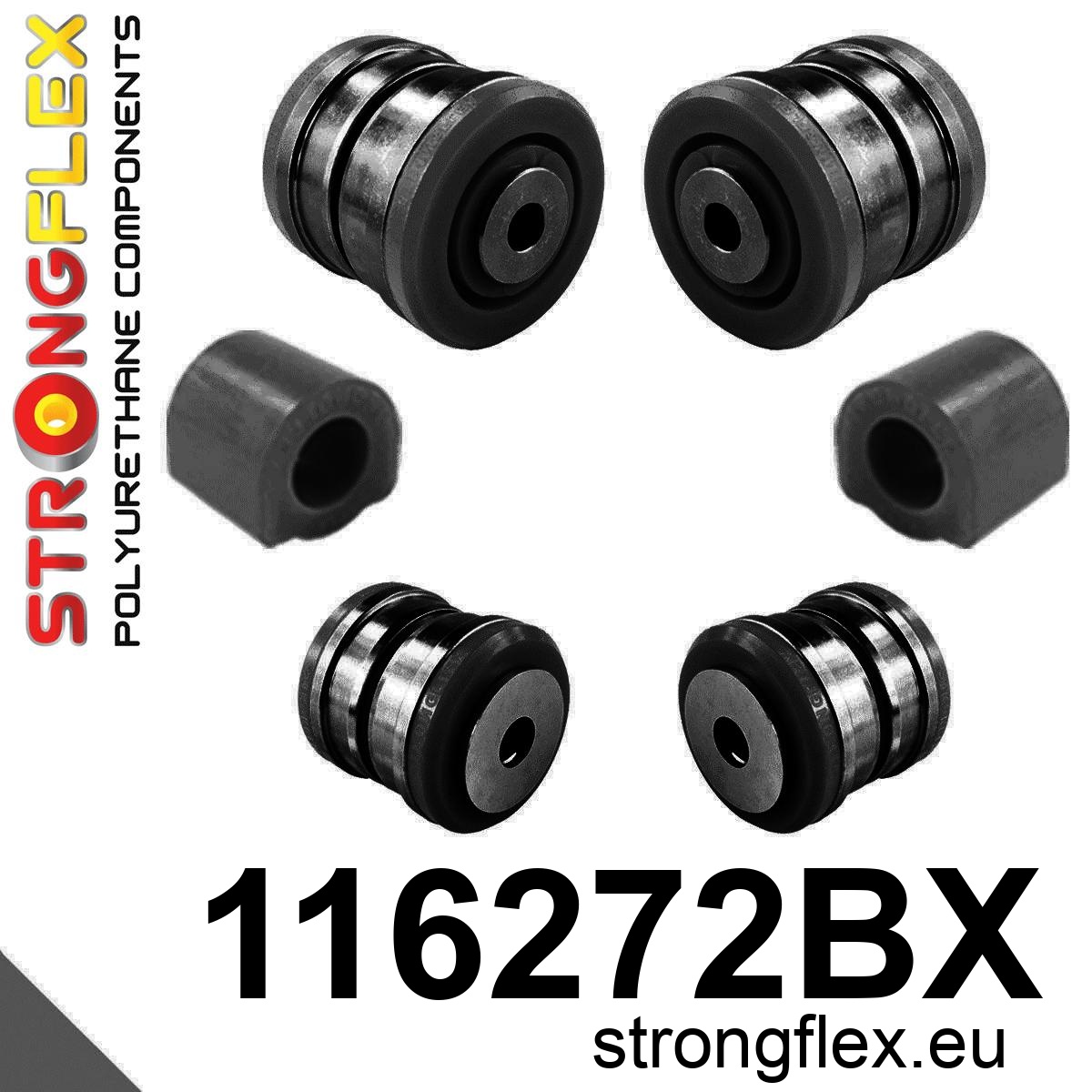 Strongflex Mercedes CLS / E-Klasse Vooras rubberset ZWART – 116272BX 3 Strongflex Mercedes CLS / E-Klasse Vooras rubberset ZWART – 116272BX