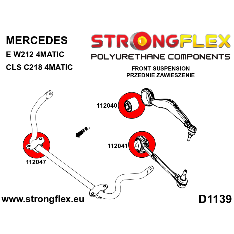 Strongflex Mercedes CLS / E-Klasse Vooras rubberset SPORT – 116272A 2 Strongflex Mercedes CLS / E-Klasse Vooras rubberset SPORT – 116272A – Image 2