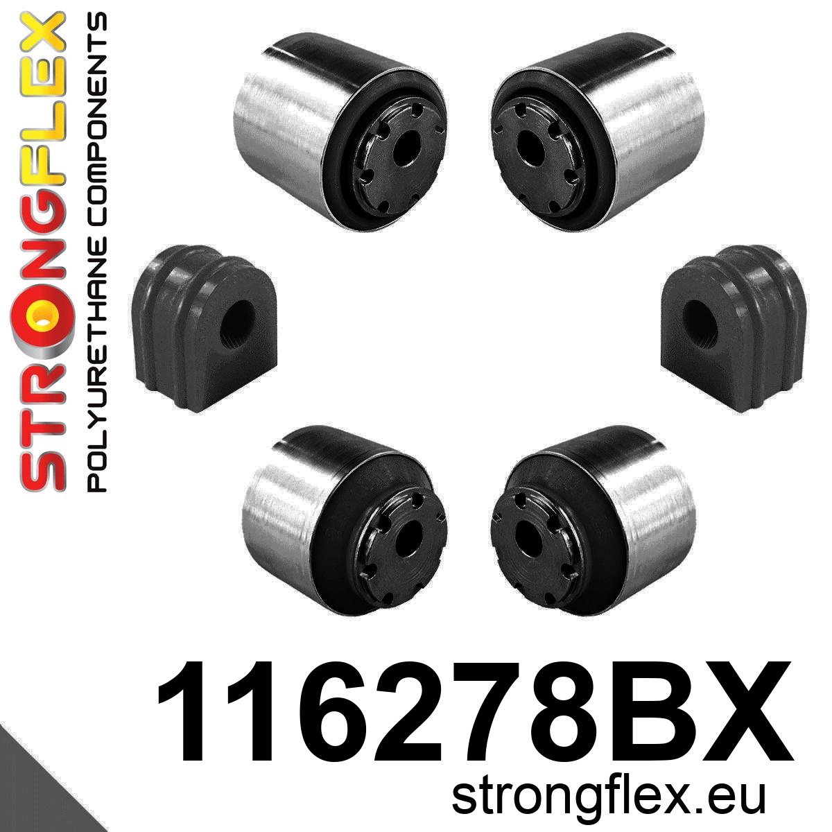 Strongflex Mercedes SLK Buchsensatz Vorderachse SCHWARZ – 116278BX 3 Strongflex Mercedes SLK Buchsensatz Vorderachse SCHWARZ – 116278BX