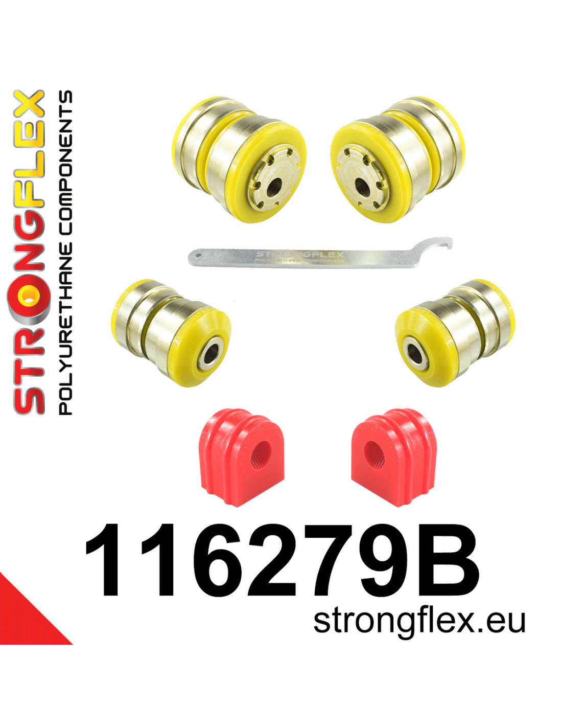 Strongflex Mercedes SLK Vooras rubberset ZWART – 116279BX 1 Strongflex Mercedes SLK Vooras rubberset – 116279B