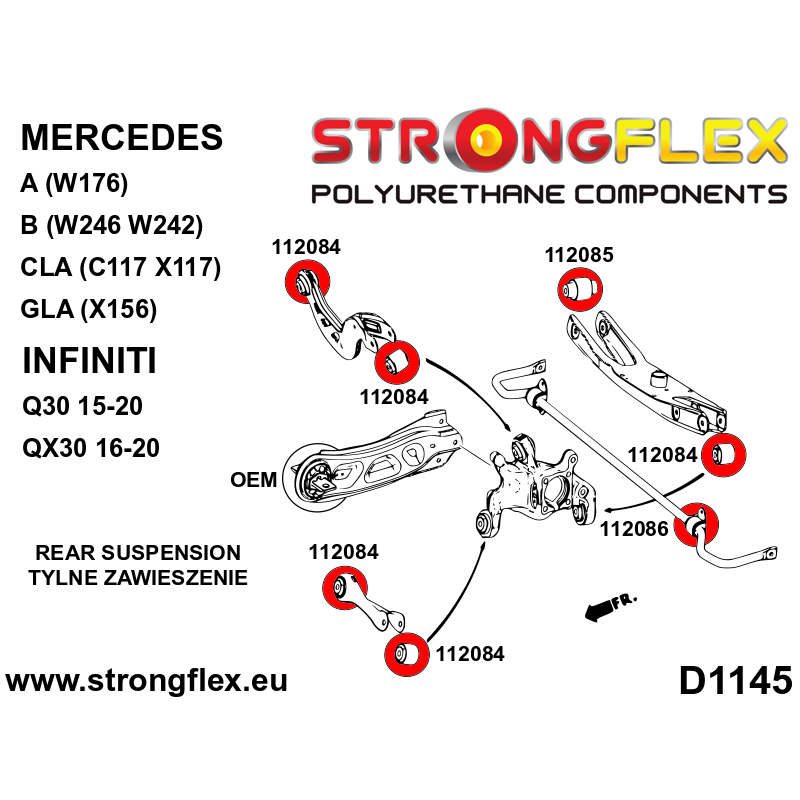 Strongflex Infiniti / Mercedes Complete ophangrubberset ZWART – 116282BX 1 Strongflex Infiniti / Mercedes Complete ophangrubberset ZWART – 116282BX
