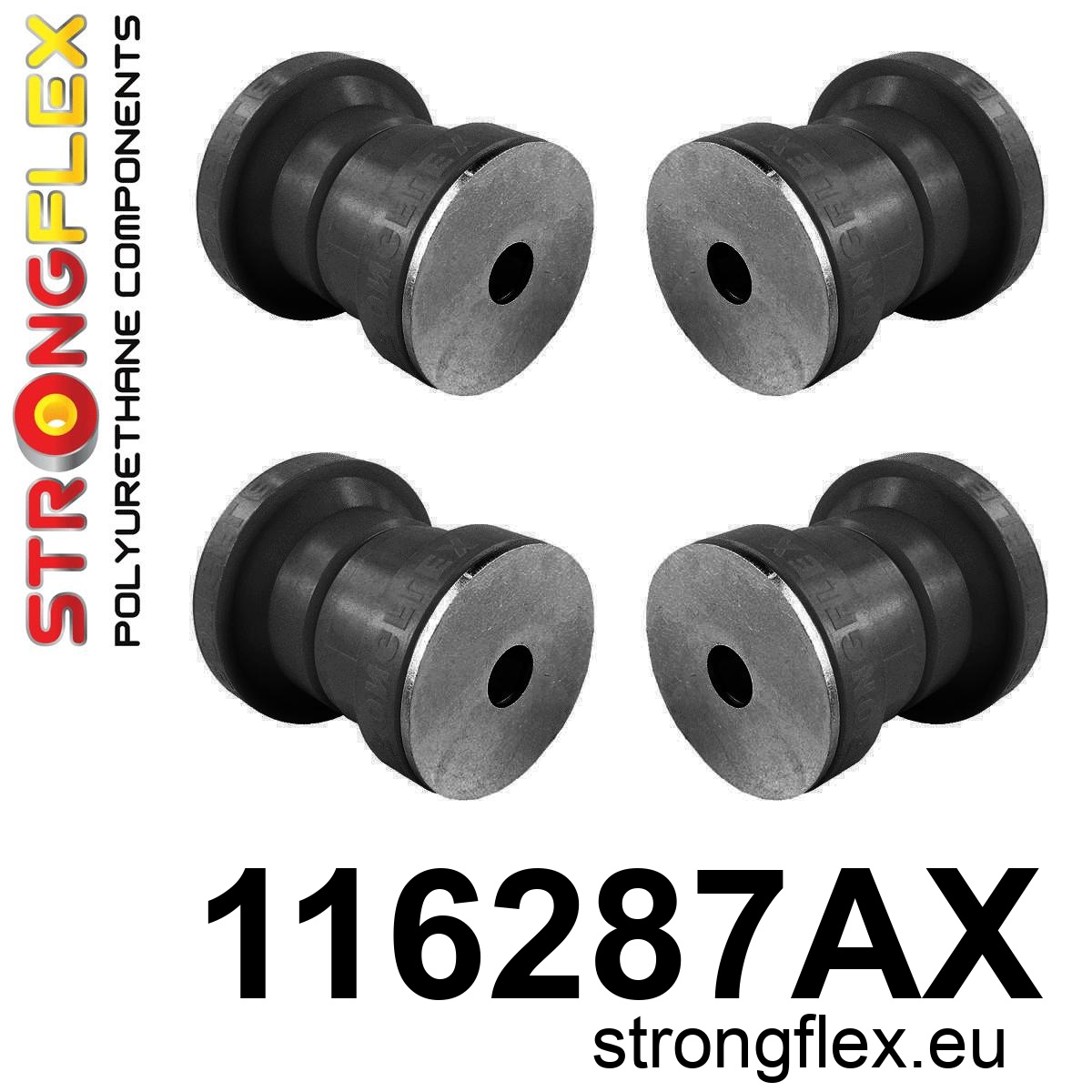 Strongflex Mercedes GL / GLE / GLS Vooras-subframe – rubberset SPORT ZWART – 116287AX 3 Strongflex Mercedes GL / GLE / GLS Vooras-subframe – rubberset SPORT ZWART – 116287AX