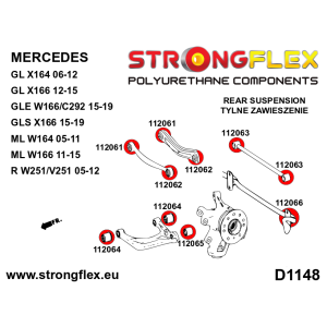 Strongflex Mercedes GL / GLE / GLS Achteras rubberset SPORT – 116288A
