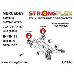 Strongflex Infiniti / Mercedes Achterste subframe rubberset – 116290B