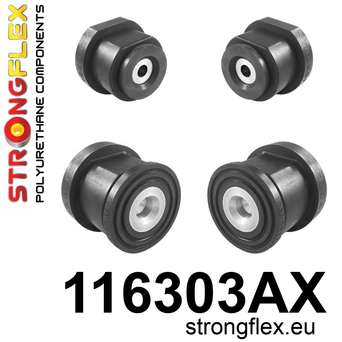 Strongflex Mercedes CLK / C-Klasse / CL Achteras-subframe rubberset SPORT ZWART – 116303AX 3 Strongflex Mercedes CLK / C-Klasse / CL Achteras-subframe rubberset SPORT ZWART – 116303AX