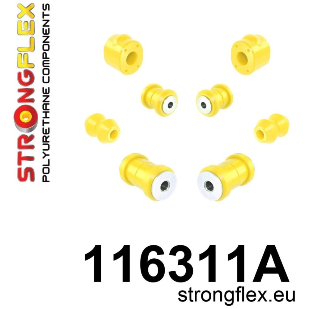 Strongflex Mercedes W123 Polyurethaan rubberset vooras SPORT – 116311A