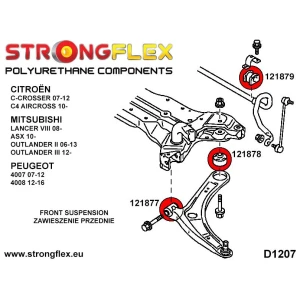 Strongflex Citroën / Peugeot Vooras voorste draagarmrubber – 121877B
