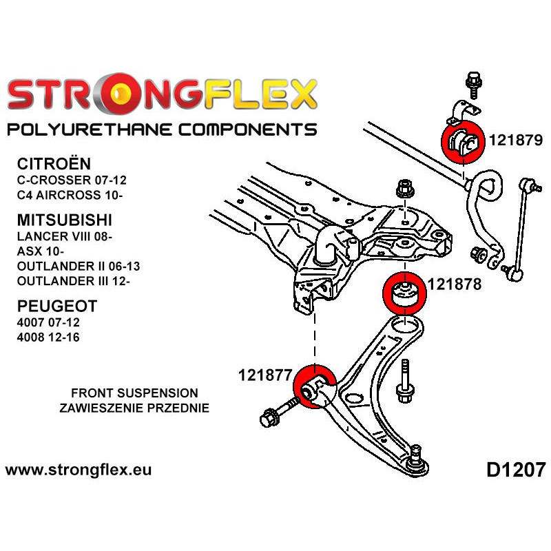 Strongflex Citroën / Peugeot Vooras achterste draagarmrubber – 121878B 2 Strongflex Citroën / Peugeot Vooras achterste draagarmrubber – 121878B – Bild 2