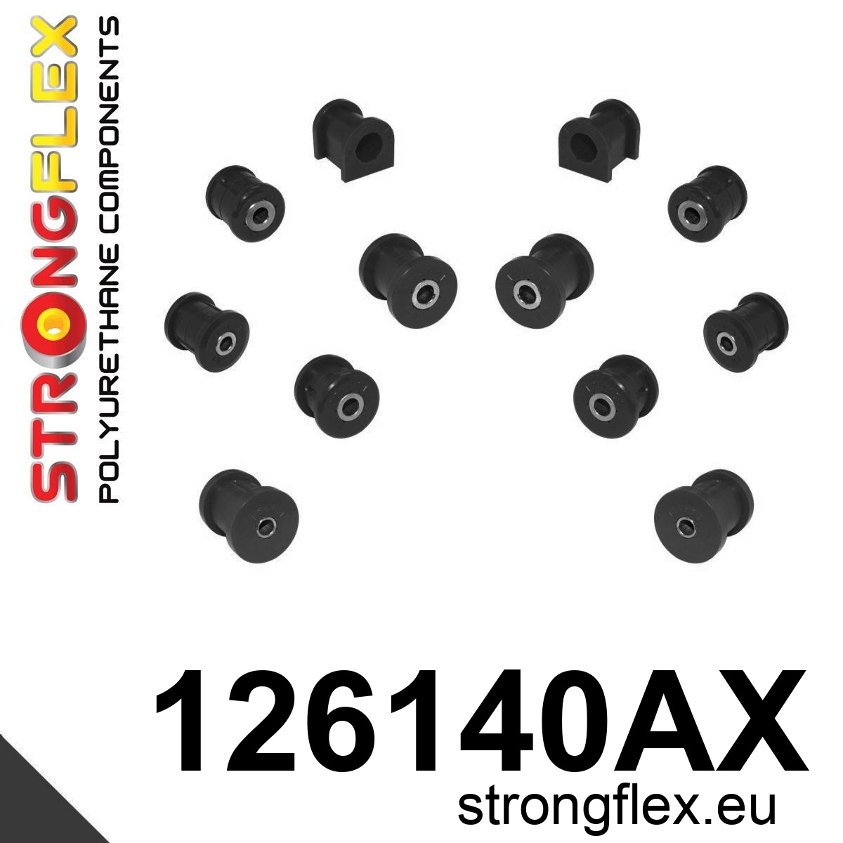Strongflex Mitsubishi Lancer / Evolution Polyurethaan rubberset achteras SPORT ZWART – 126140AX 2 Strongflex Mitsubishi Lancer / Evolution Polyurethaan rubberset achteras SPORT ZWART – 126140AX