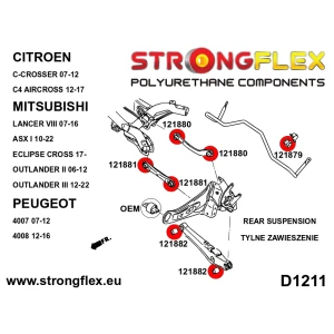 126148a Komplettes Fahrwerk Buchsen Kit Sport Polyurethan Driften Motorsport Citroen C Crosser C4 Aircross Mitsubishi Asx I 1