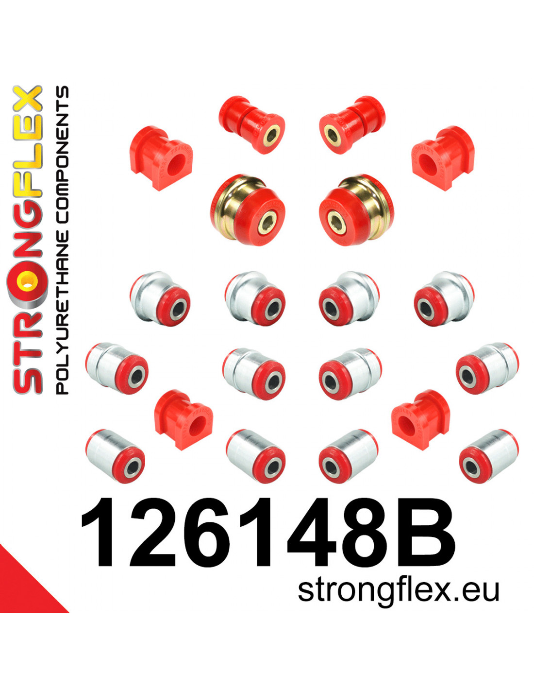 Strongflex Citroën / Peugeot Complete ophangrubberset – 126148B 1 Strongflex Citroën / Peugeot Complete ophangrubberset – 126148B