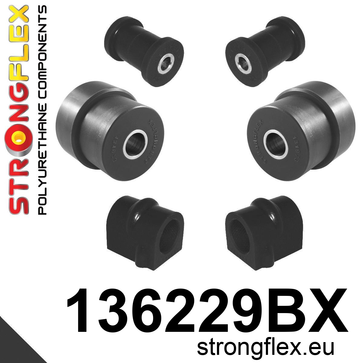 Strongflex Saab 9-5 Vooras rubberset ZWART – 136229BX 2 Strongflex Saab 9-5 Vooras rubberset ZWART – 136229BX