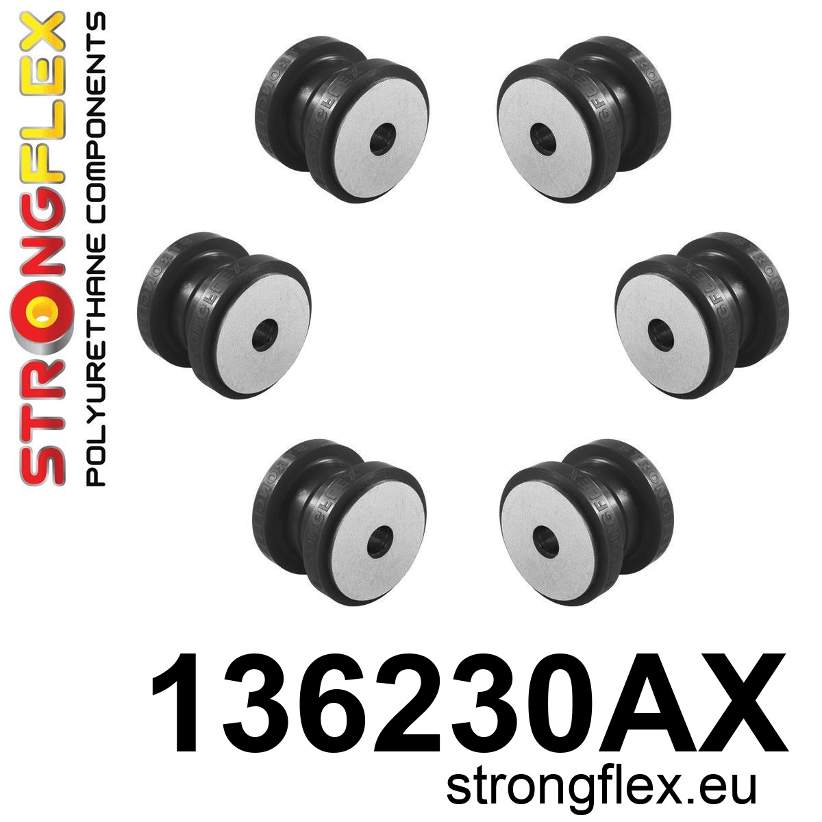 Strongflex Saab 9-5 Vooras-subframe – rubberset SPORT ZWART – 136230AX 2 Strongflex Saab 9-5 Vooras-subframe – rubberset SPORT ZWART – 136230AX