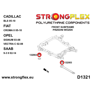 Strongflex Cadillac / Fiat Vooras-subframe – rubberset – 136244B
