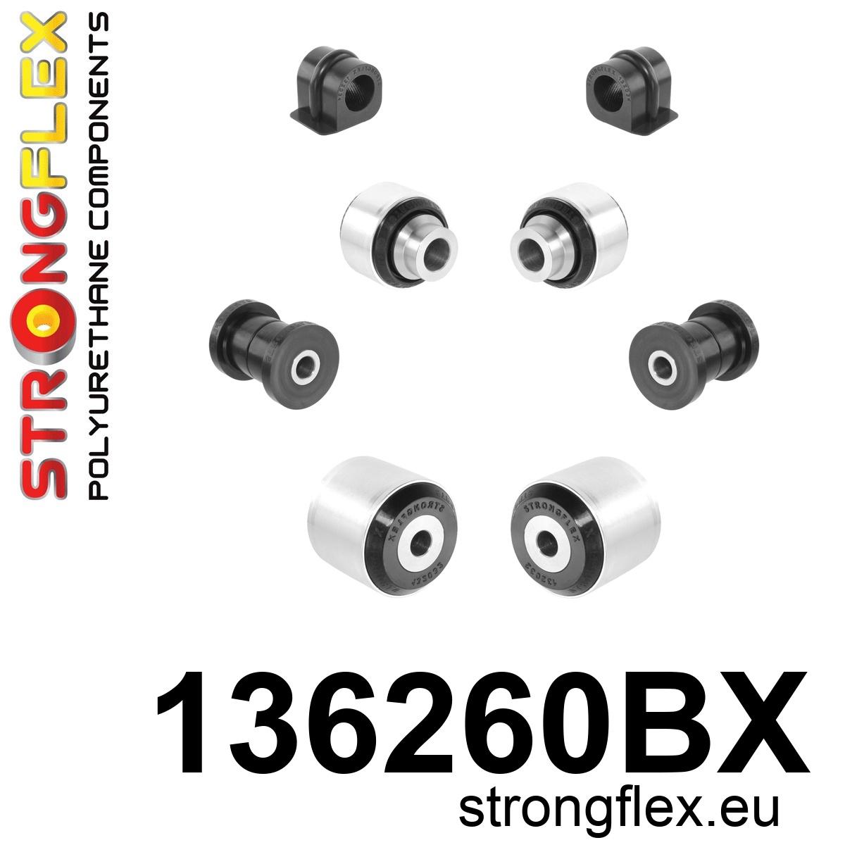 Strongflex Saab 9-3 / 900 Polyurethaan rubberset vooras ZWART – 136260BX 2 Strongflex Saab 9-3 / 900 Polyurethaan rubberset vooras ZWART – 136260BX