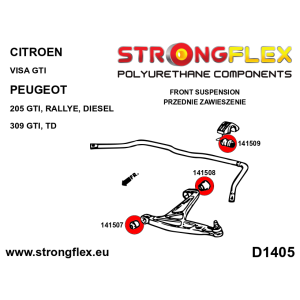 Strongflex Citroën / Peugeot Voorste draagarmrubber - achter SPORT – 141508A