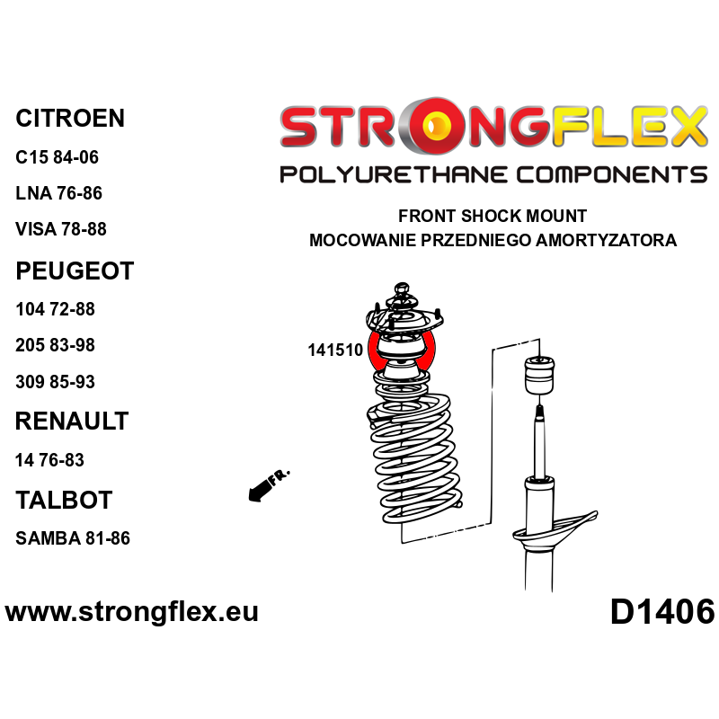 Strongflex Citroën / Peugeot / Renault Schokdemperkussen voor SPORT – 141510A 2 Strongflex Citroën / Peugeot / Renault Schokdemperkussen voor SPORT – 141510A - Afbeelding 2