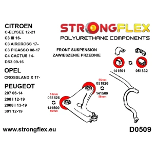 Strongflex Citroën / Peugeot Vooras rubberset – 146101B