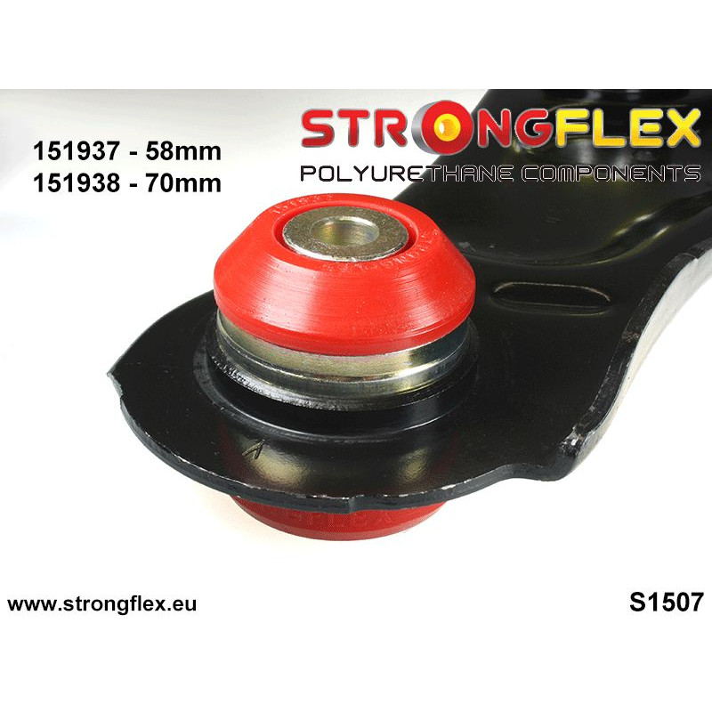 Strongflex Renault Fluence / Mégane / Scenic Vooras draagarm achterste rubber 58mm SPORT ZWART – 151937AX 2 Strongflex Renault Fluence / Mégane / Scenic Vooras draagarm achterste rubber 58mm SPORT ZWART – 151937AX – Bild 2