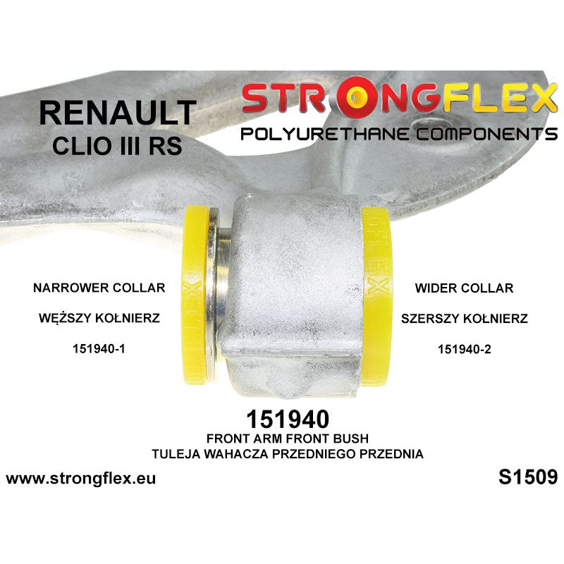 Strongflex Renault Clio Vooras draagarm rubber voor SPORT ZWART – 151940AX 3 Strongflex Renault Clio Vooras draagarm rubber voor SPORT ZWART – 151940AX - Afbeelding 3