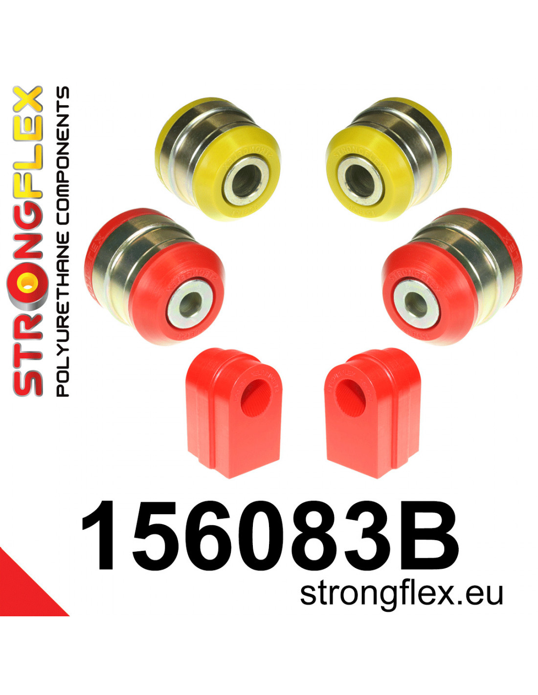 Strongflex Renault Fluence / Mégane / Scenic Vooras rubberset – 156083B 1 Strongflex Renault Fluence / Mégane / Scenic Vooras rubberset – 156083B